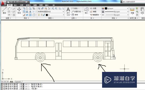 用CAD画公共汽车的侧面图