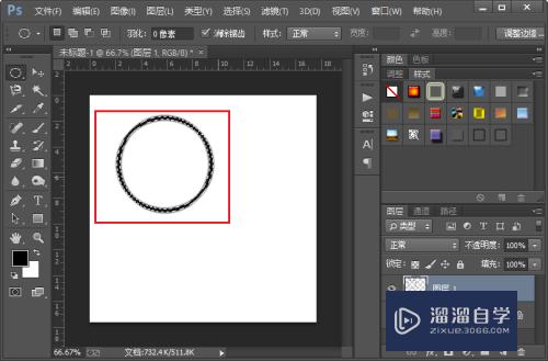 PS软件如何快速画圆环？