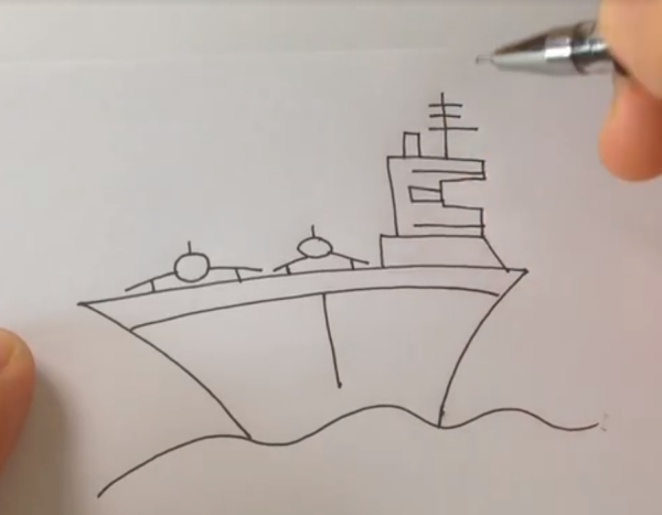 怎么画航空母舰简笔画图片