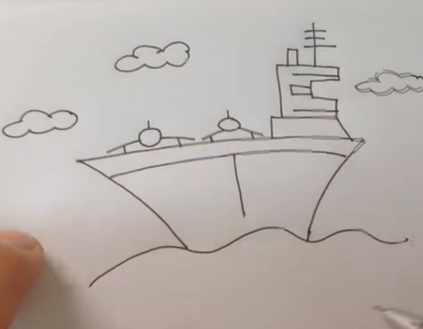 儿童航空母舰简笔画图片