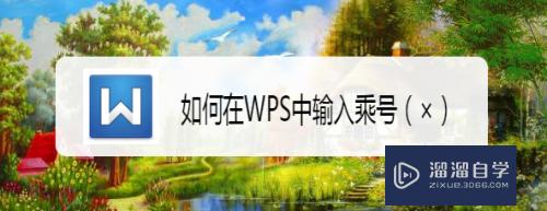 如何在WPS中输入乘号（×）？