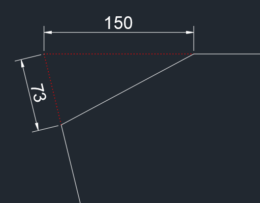cad制图怎么画这个150×73的倒角?