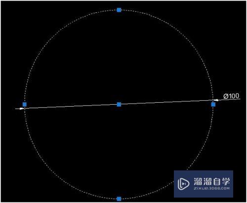 AutoCAD如何通过夹点编辑缩放圆的大小？