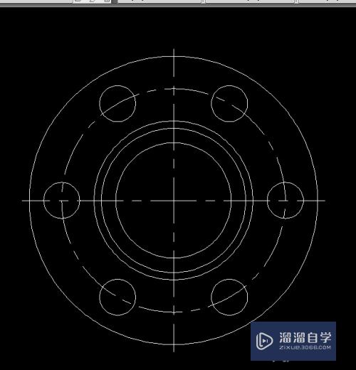 AutoCAD二维绘图训练三十五法兰面图形