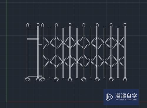 CAD图怎样画电动伸缩门平面图？