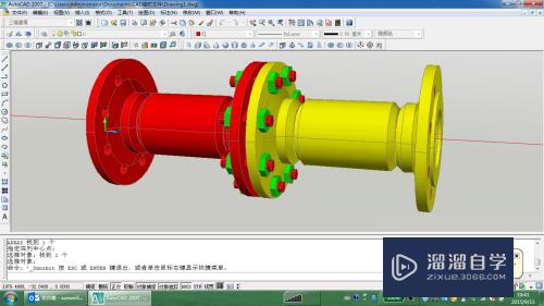 Auto CAD 3D实体建模实例(给法兰穿螺栓)