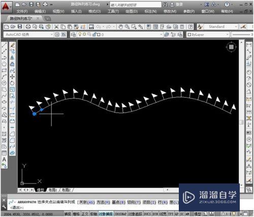 AutoCAD怎样创建路径阵列？