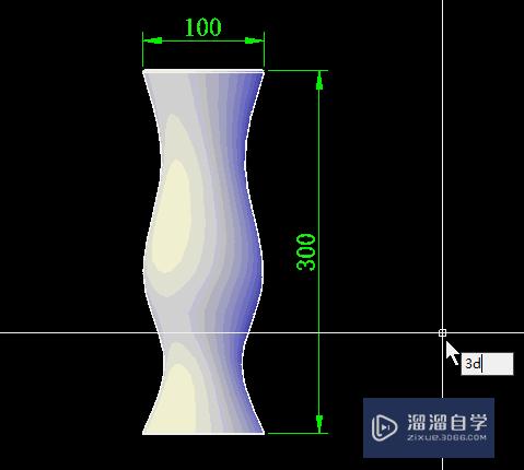 如何用CAD三维旋转命令画花瓶？