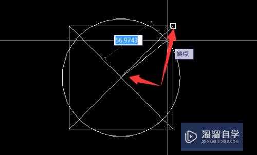 CAD中作正方形外接圆的方法