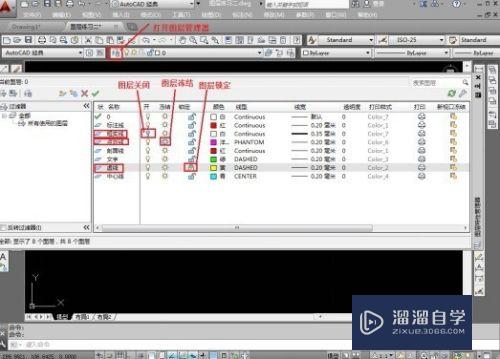 CAD图层打开关闭 、冻结解冻、锁定解锁的区别