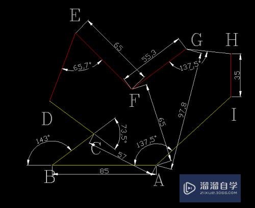 CAD中直线，旋转等命令集合的图形