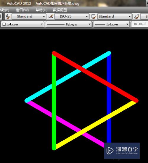 CAD怎样画六芒星(cad怎么画六芒星)