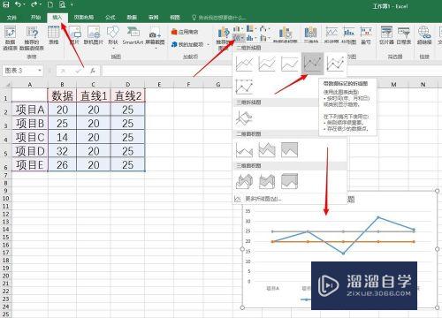 怎样在Excel图表中添加直线(怎样在excel图表中添加直线标注)