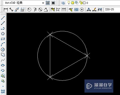 CAD确定圆和点定数怎么画等边三角形(cad确定圆和点定数怎么画等边三角形图)