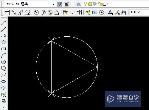 CAD确定圆和点定数怎么画等边三角形(cad确定圆和点定数怎么画等边三角形图)