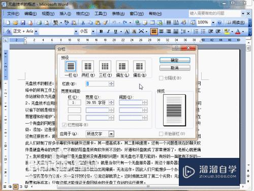 Word2003如何进行分栏查看(word分栏怎么查看)