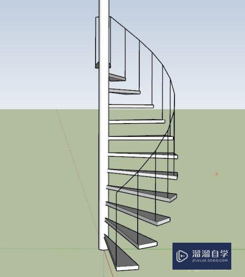 如何用草图大师SketchUp方便快捷的建旋转楼梯？