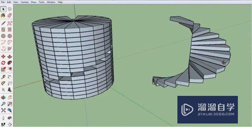 SketchUp怎么创建旋转楼梯