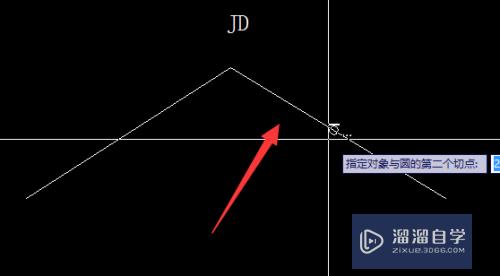 CAD如何在切线交点画曲线(cad如何用切线画圆曲线)