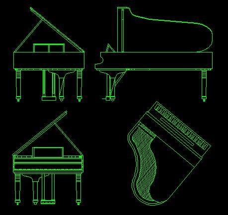 有人有三角鋼琴的cad三視圖嗎?