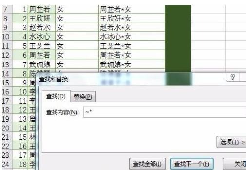 Excel替换为通配符