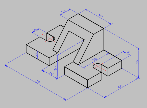 用cad三维实体造型方法,按1:1比例绘制如下立体图.