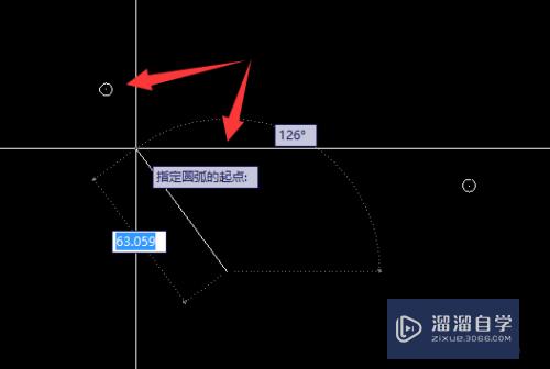 CAD中通过2个已知点画圆弧的方法