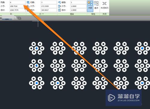 怎样设置CAD阵列的行数和列数？