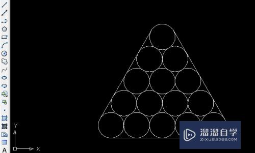 CAD三角形里怎么画15个相切圆(cad中怎么画三角形里有很多相切的圆)