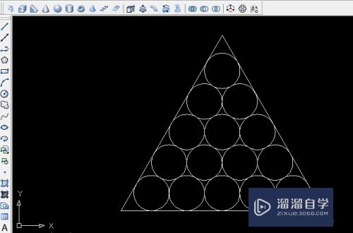 CAD三角形里怎么画15个相切圆(cad中怎么画三角形里有很多相切的圆)