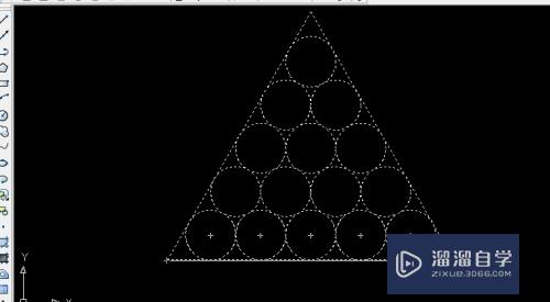 CAD三角形里怎么画15个相切圆(cad中怎么画三角形里有很多相切的圆)