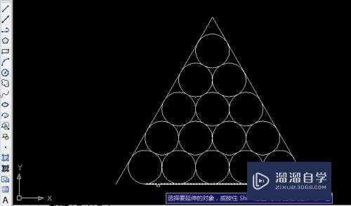 CAD三角形里怎么画15个相切圆(cad中怎么画三角形里有很多相切的圆)