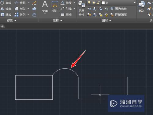 CAD两点之间如何画弧线？