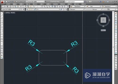 CAD怎么绘制矩形圆角(cad怎么绘制矩形圆角图)