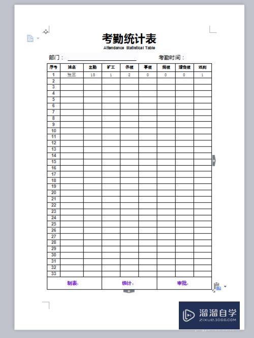 Word如何快速制作考勤统计表(word如何快速制作考勤统计表格)