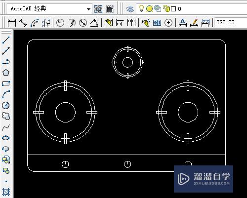 CAD怎样绘制燃气灶？