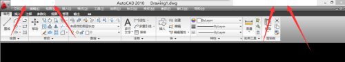 CAD2010菜单栏两边有空白处怎么显示(cad两边工具栏不见了)