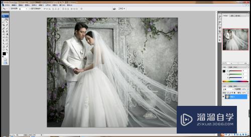 PS如何增加婚纱效果图？
