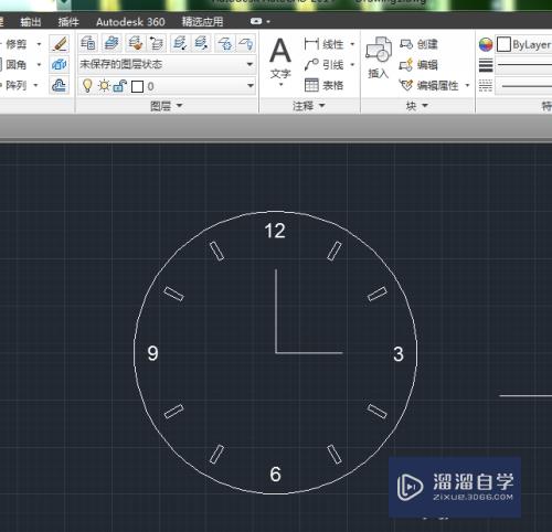 CAD中利用阵列工具制作简易表盘