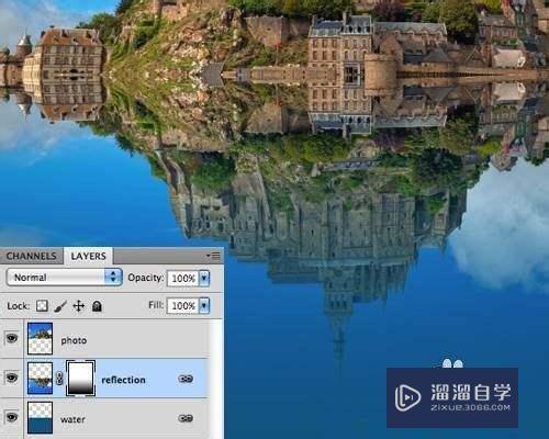 Photoshop怎么给风景图片增加水波倒影(ps怎么制作水波倒影)