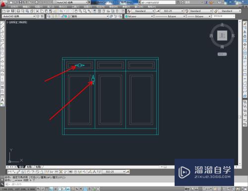 CAD如何制作三门鞋柜平面图？