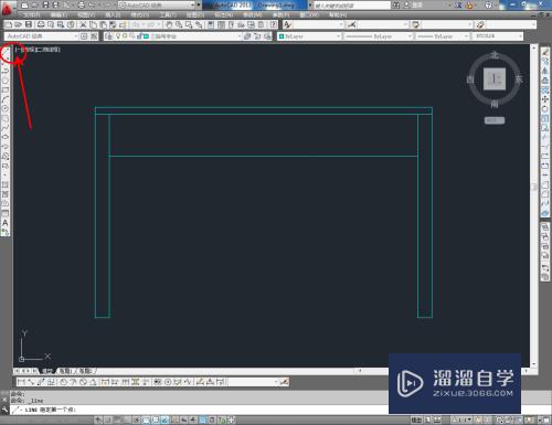 CAD如何画出三抽写字台平面图