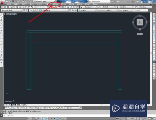 CAD如何画出三抽写字台平面图