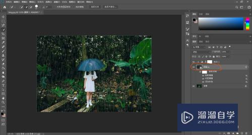 PS怎么给图片添加下雨的效果？