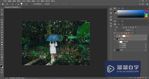 PS怎么给图片添加下雨的效果？