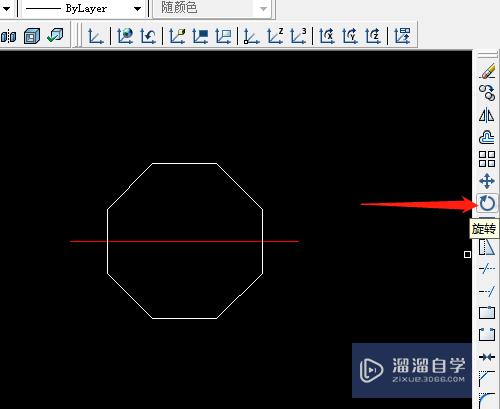 CAD怎么画并旋转正多边形(cad怎么画并旋转正多边形的圆)