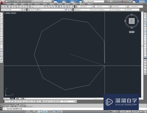 CAD如何制作灰色九边形图案？