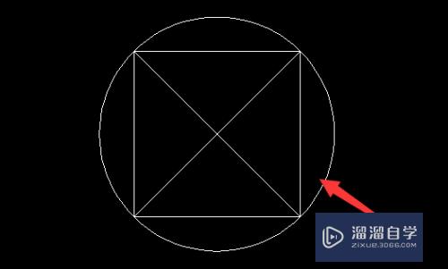 CAD中左圆的内接正方形