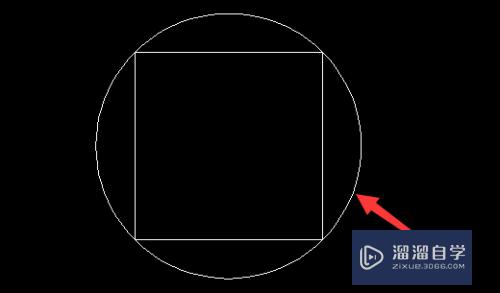 CAD中左圆的内接正方形