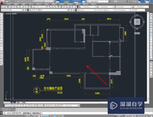 装修设计--CAD中如何用填充快速布局正贴地砖？